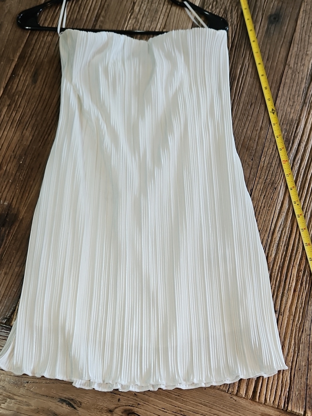 Urban Outfitters Lined White Made In Mexico Pleated Strapless Dress